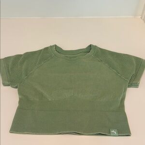 Green athletic cropped T Shirt